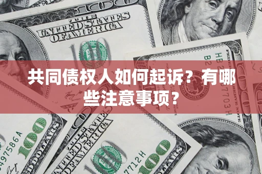 北京共同债权人如何起诉？有哪些注意事项？